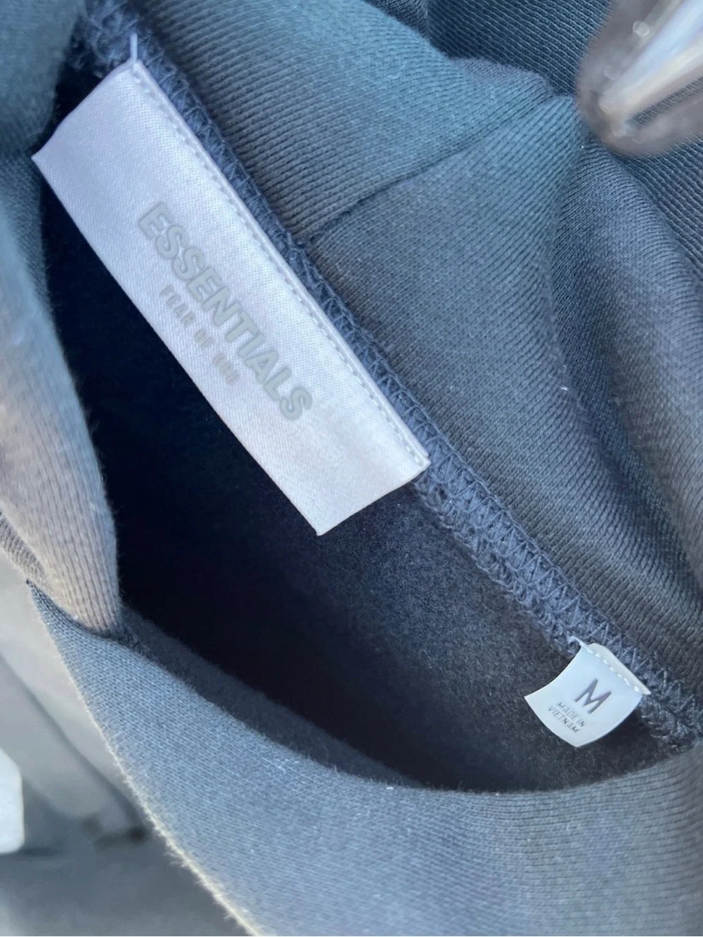 Fear of God ESSENTIALS Black Back-Logo Hoodie
